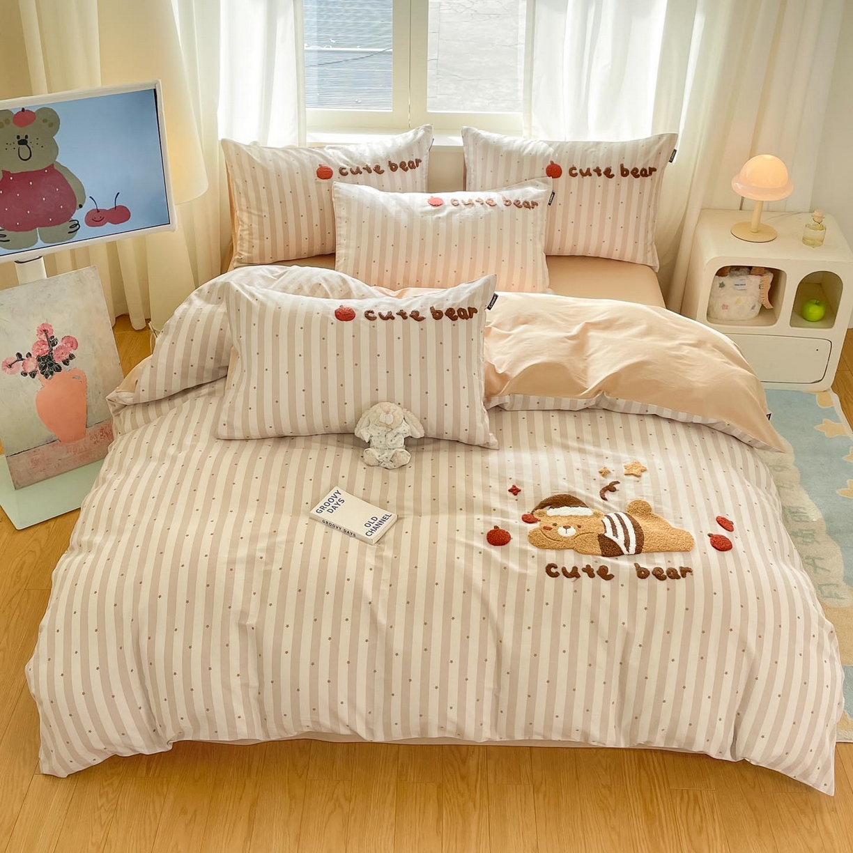 91家纺网 家纺一手货源 找家纺 涵宸家纺 2026新款全棉印花毛巾绣四件套 甜梦絮语