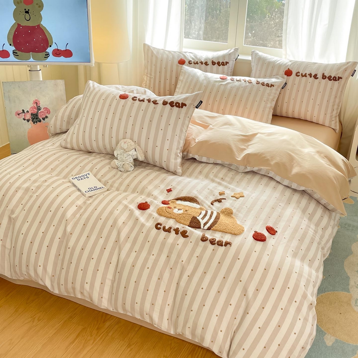 91家纺网 家纺一手货源 找家纺 涵宸家纺 2026新款全棉印花毛巾绣四件套 甜梦絮语