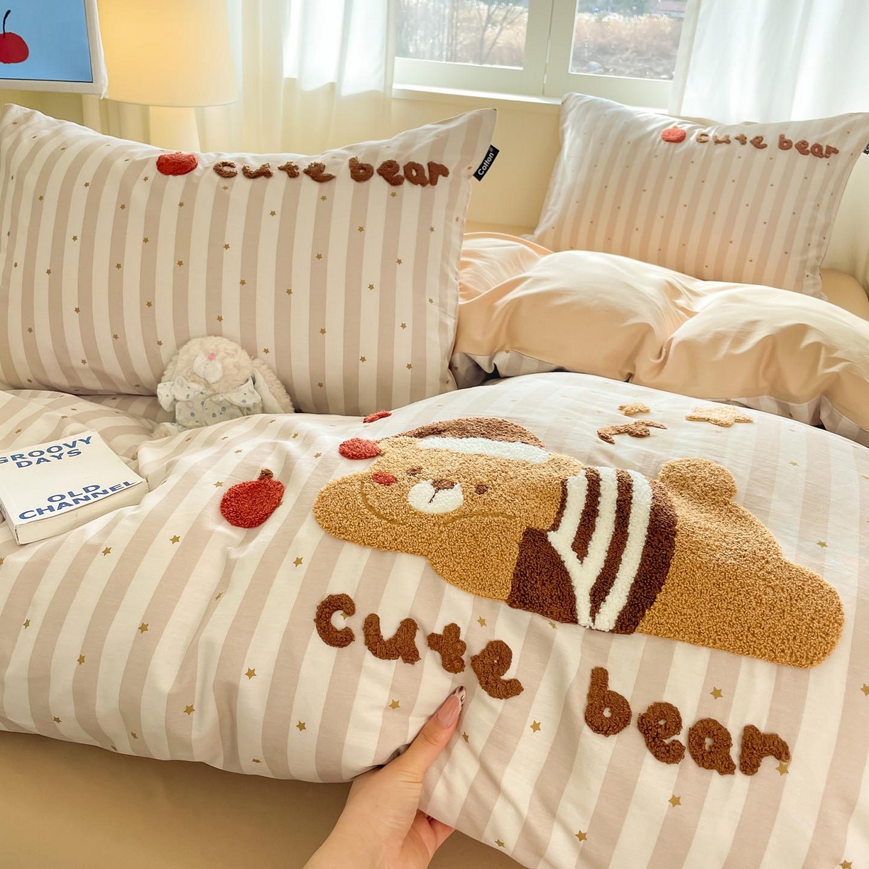 91家纺网 家纺一手货源 找家纺 涵宸家纺 2026新款全棉印花毛巾绣四件套 甜梦絮语