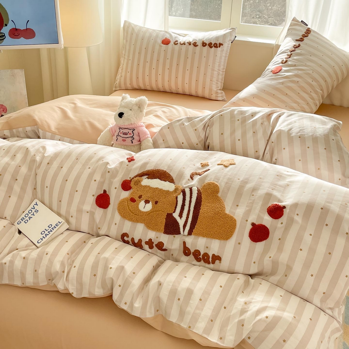 91家纺网 家纺一手货源 找家纺 涵宸家纺 2026新款全棉印花毛巾绣四件套 甜梦絮语