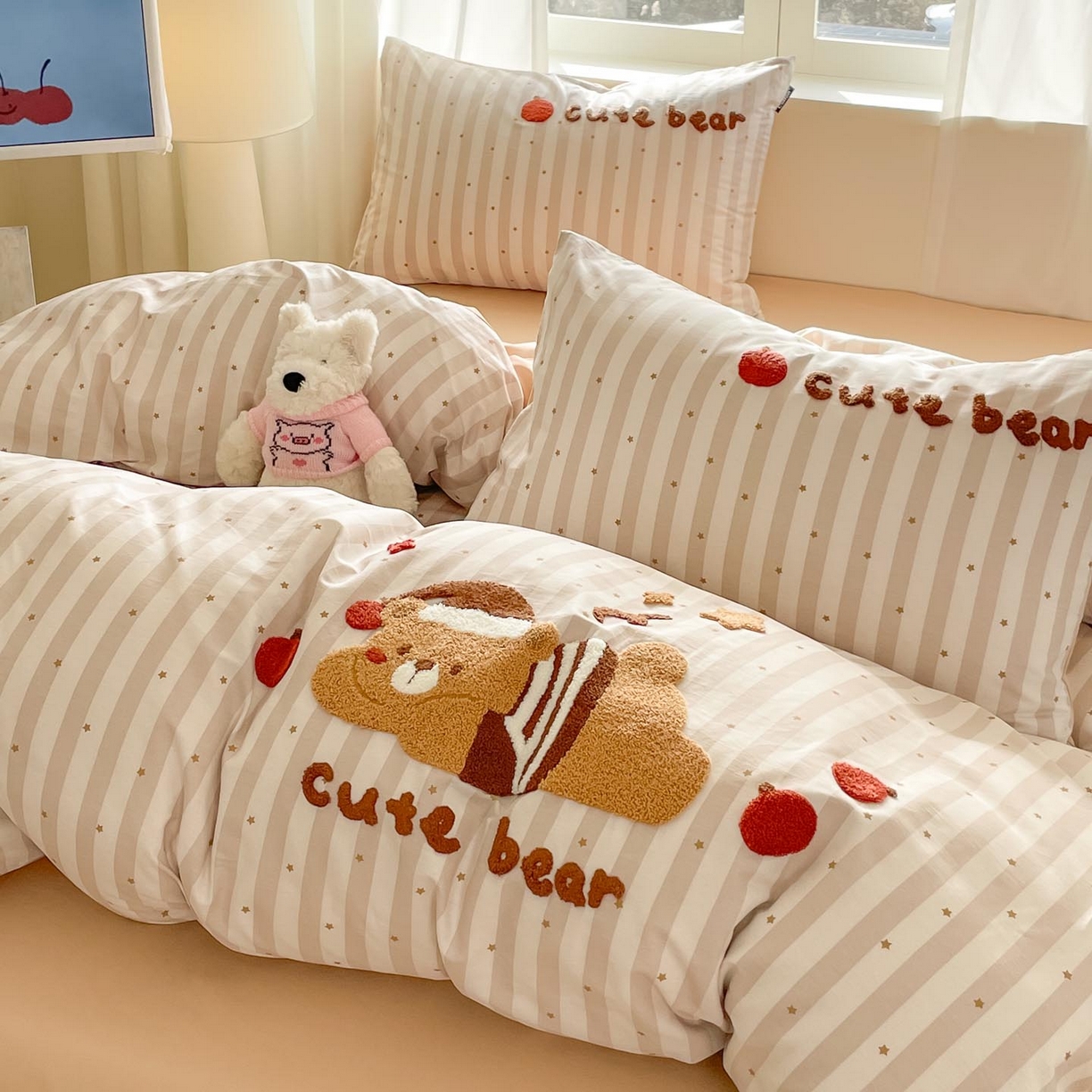 91家纺网 家纺一手货源 找家纺 涵宸家纺 2026新款全棉印花毛巾绣四件套 甜梦絮语