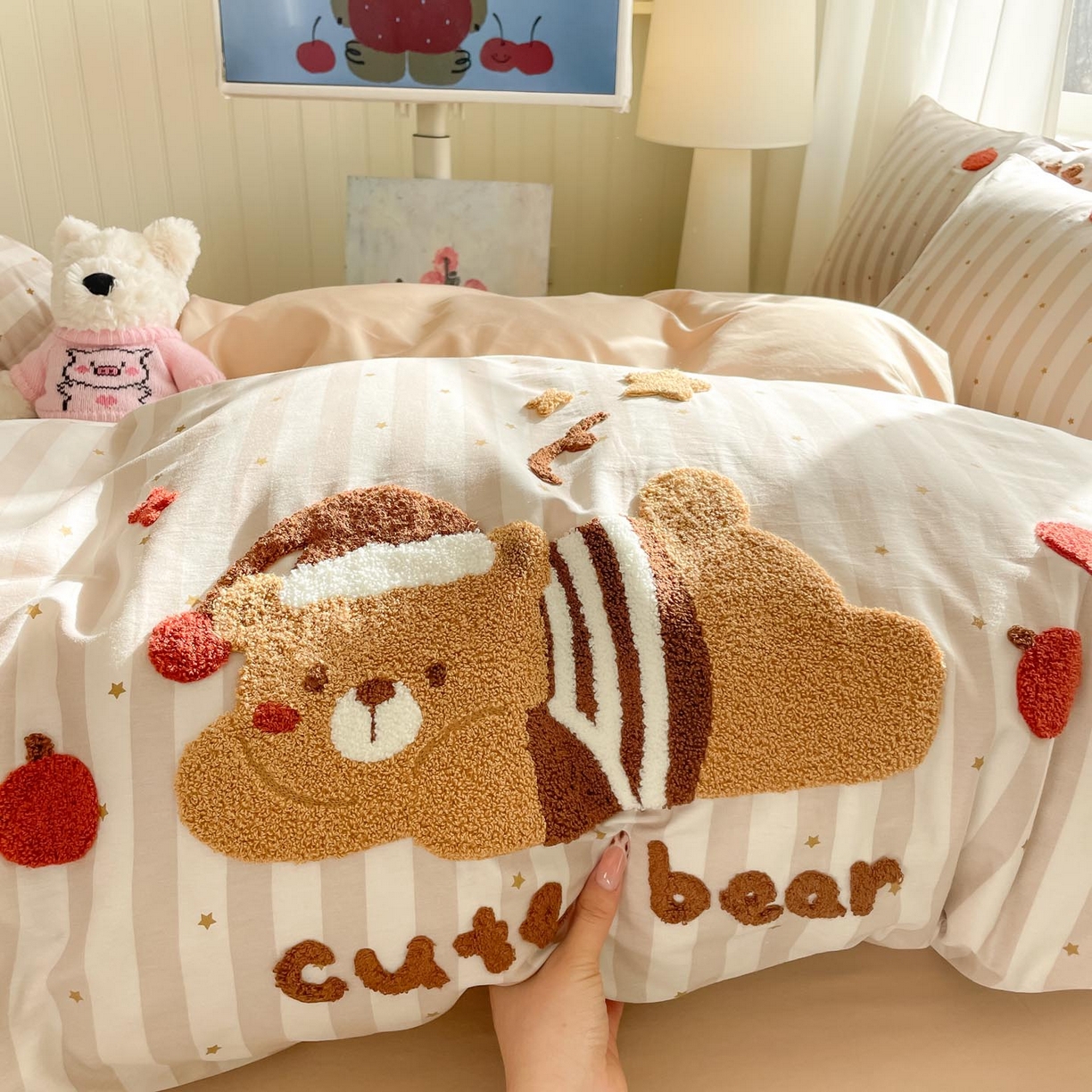 91家纺网 家纺一手货源 找家纺 涵宸家纺 2026新款全棉印花毛巾绣四件套 甜梦絮语