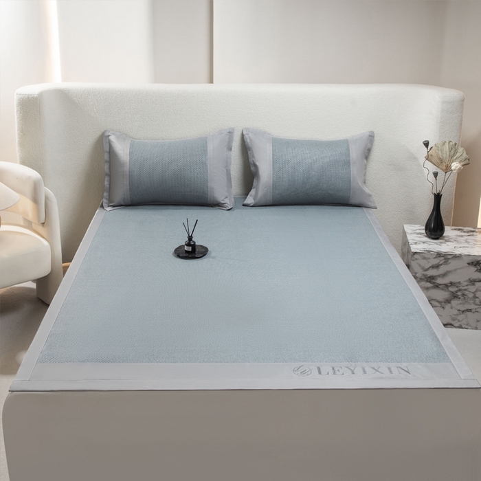 91家纺网 家纺一手货源 找家纺 步步高席业 2026新款冰藤凉席 绿