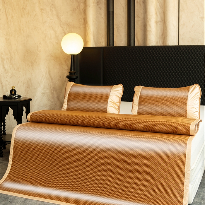 91家纺网 家纺一手货源 找家纺 步步高席业 2026新款直播热款-直角藤席凉席 步步高