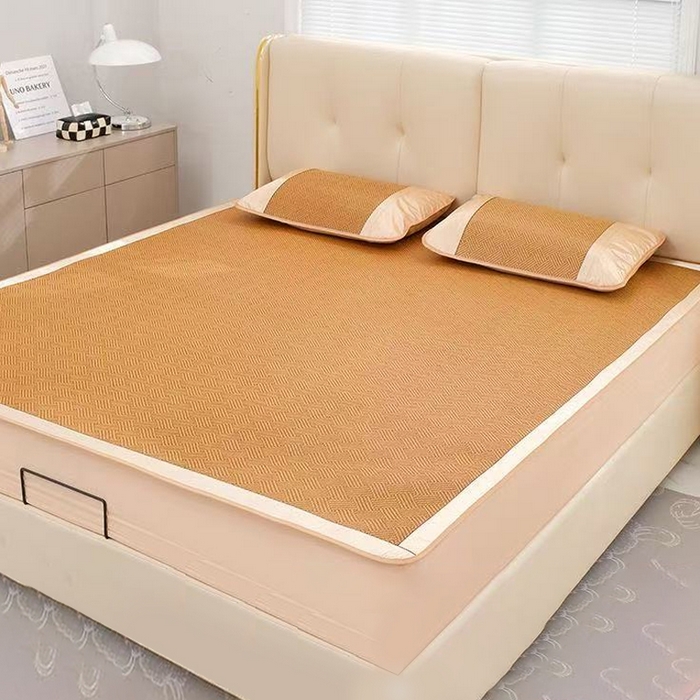 步步高席业 2026新款直播热款-直角藤席凉席 饼干花