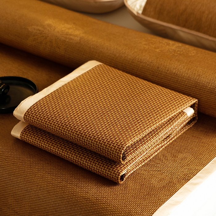 91家纺网 家纺一手货源 找家纺 步步高席业 2026新款直播热款-直角藤席凉席 步步高