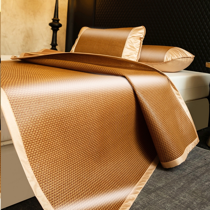 91家纺网 家纺一手货源 找家纺 步步高席业 2026新款直播热款-直角藤席凉席 步步高