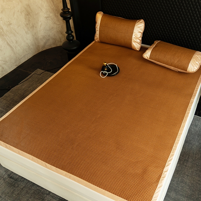 91家纺网 家纺一手货源 找家纺 步步高席业 2026新款直播热款-直角藤席凉席 步步高