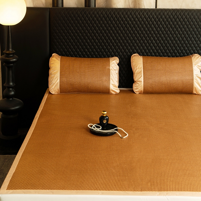 91家纺网 家纺一手货源 找家纺 步步高席业 2026新款直播热款-直角藤席凉席 步步高