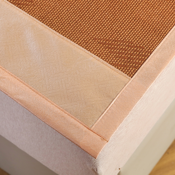 91家纺网 家纺一手货源 找家纺 步步高席业 2026新款艾草刺绣宽边凉席藤席 艾草水中花