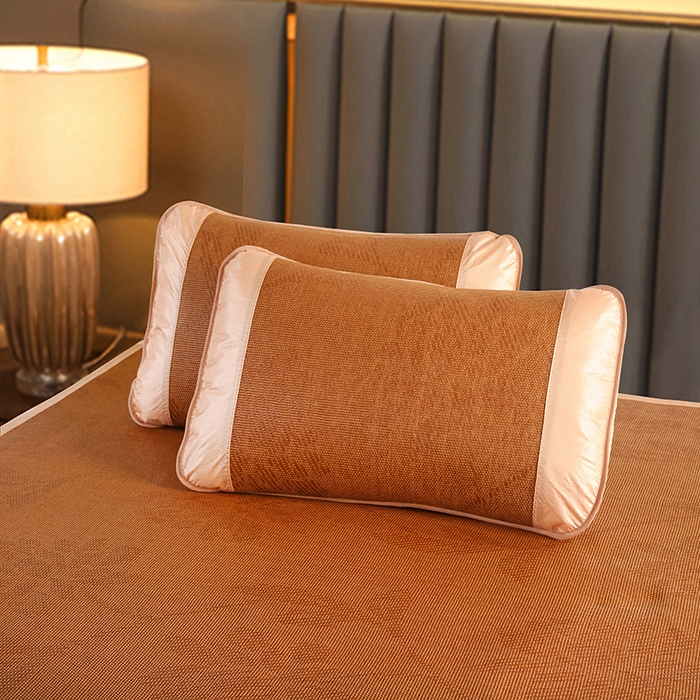 91家纺网 家纺一手货源 找家纺 步步高席业 2026新款艾草刺绣宽边凉席藤席 艾草水中花