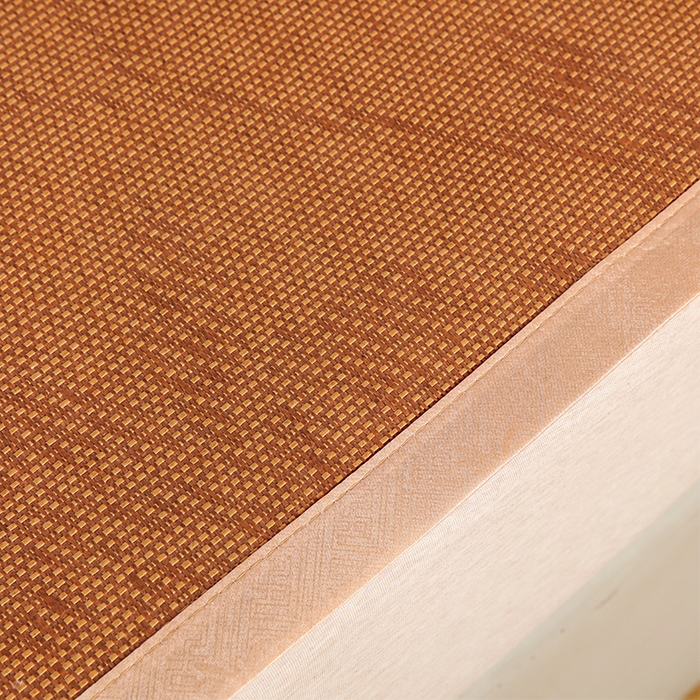 91家纺网 家纺一手货源 找家纺 步步高席业 2026新款艾草刺绣宽边凉席藤席 艾草水中花