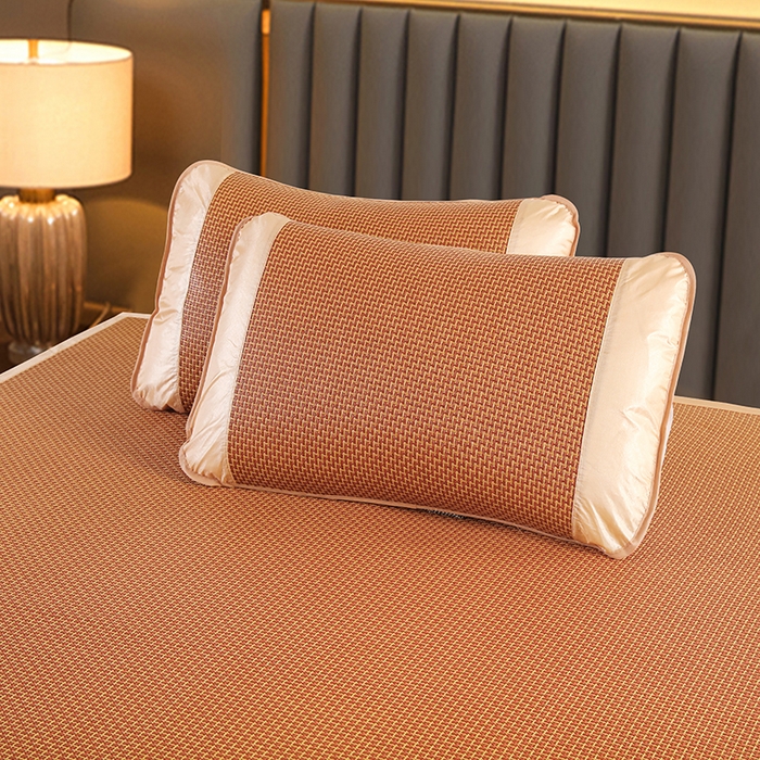 91家纺网 家纺一手货源 找家纺 步步高席业 2026新款艾草刺绣宽边凉席藤席 步步高