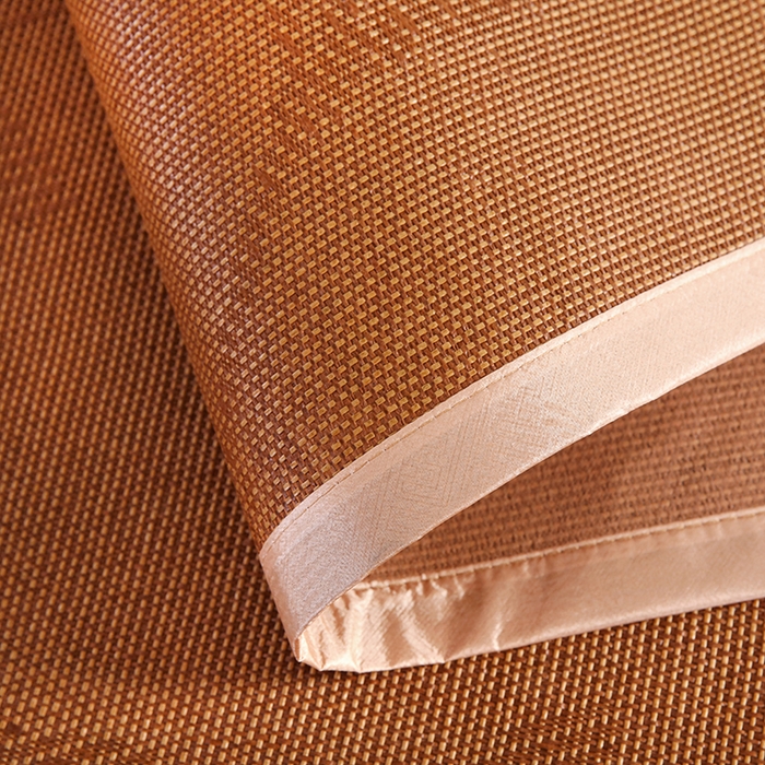 91家纺网 家纺一手货源 找家纺 步步高席业 2026新款艾草刺绣宽边凉席藤席 艾草水中花