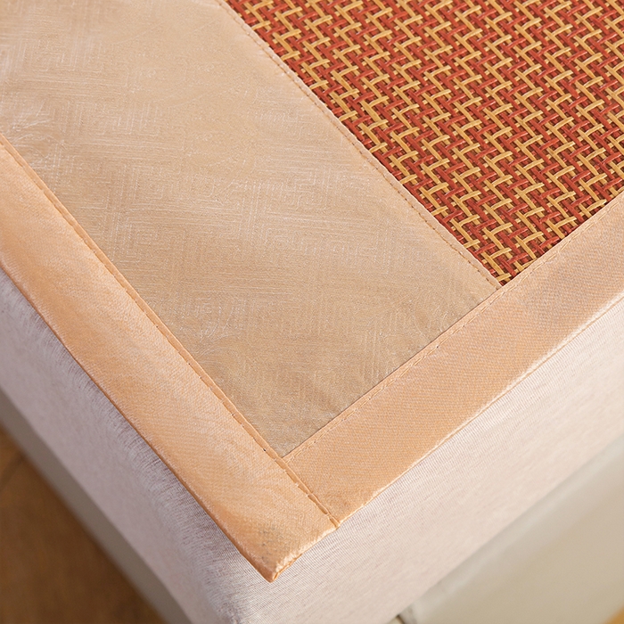 91家纺网 家纺一手货源 找家纺 步步高席业 2026新款艾草刺绣宽边凉席藤席 步步高