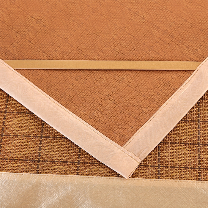 91家纺网 家纺一手货源 找家纺 步步高席业 2026新款艾草刺绣宽边凉席藤席 罗马格