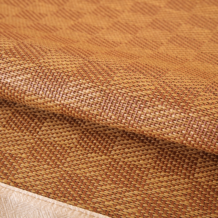 91家纺网 家纺一手货源 找家纺 步步高席业 2026新款艾草刺绣宽边凉席藤席 经典格