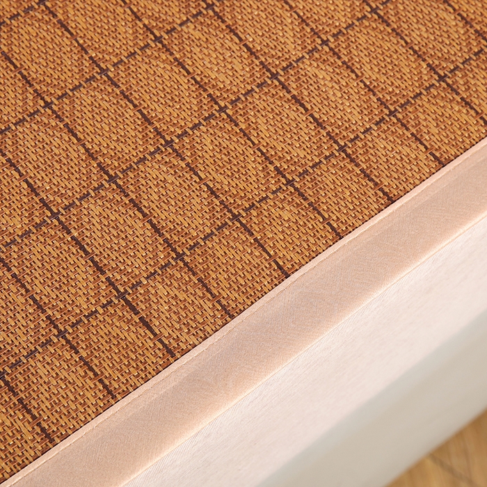 91家纺网 家纺一手货源 找家纺 步步高席业 2026新款艾草刺绣宽边凉席藤席 罗马格