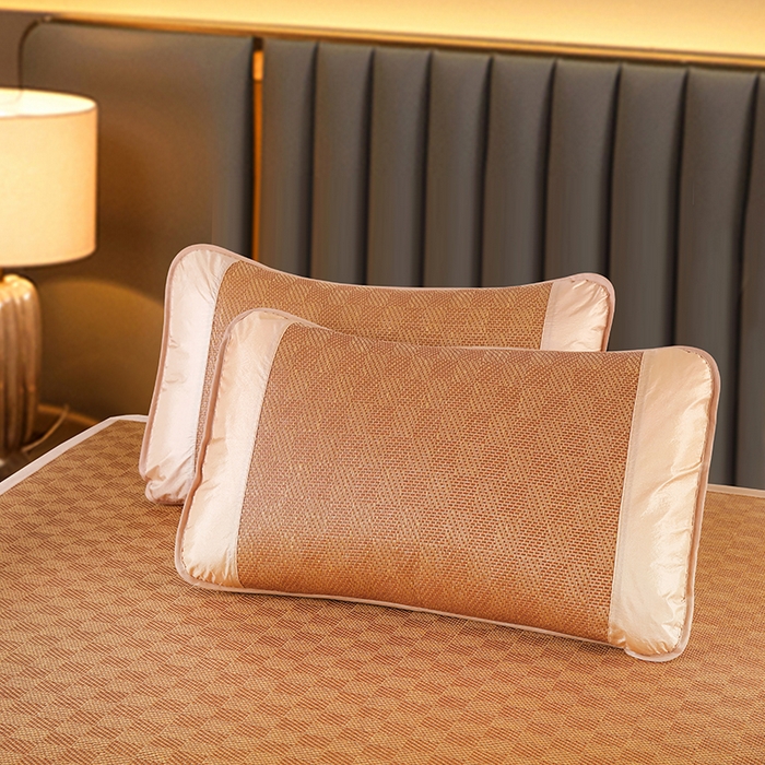 91家纺网 家纺一手货源 找家纺 步步高席业 2026新款艾草刺绣宽边凉席藤席 经典格