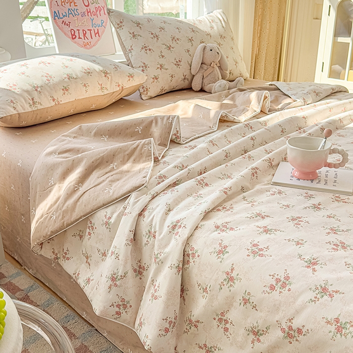 91家纺网 家纺一手货源 找家纺 （总）金喜 2026新款100%里外全棉夏被夏被四件套