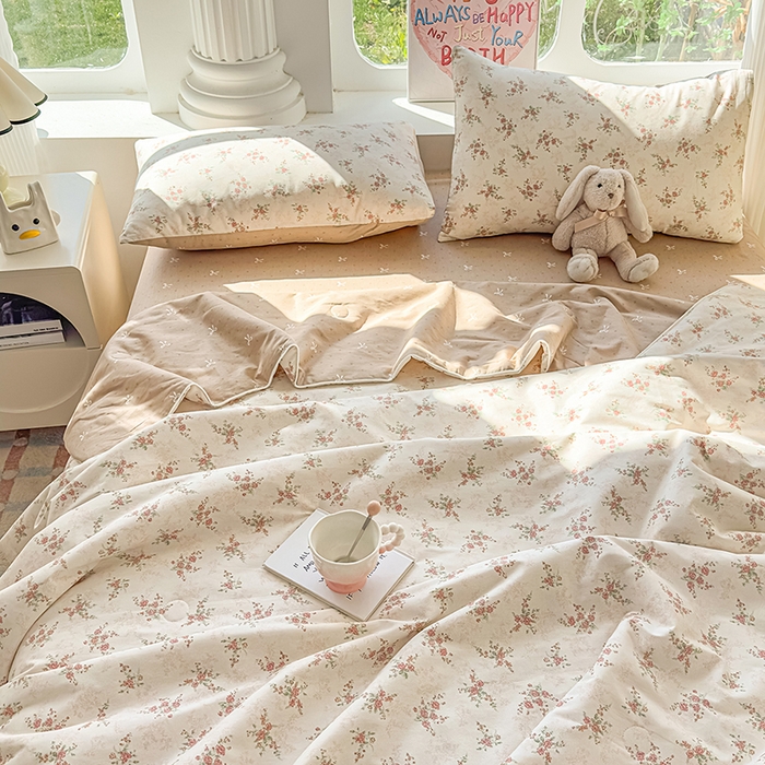 91家纺网 家纺一手货源 找家纺 （总）金喜 2026新款100%里外全棉夏被夏被四件套