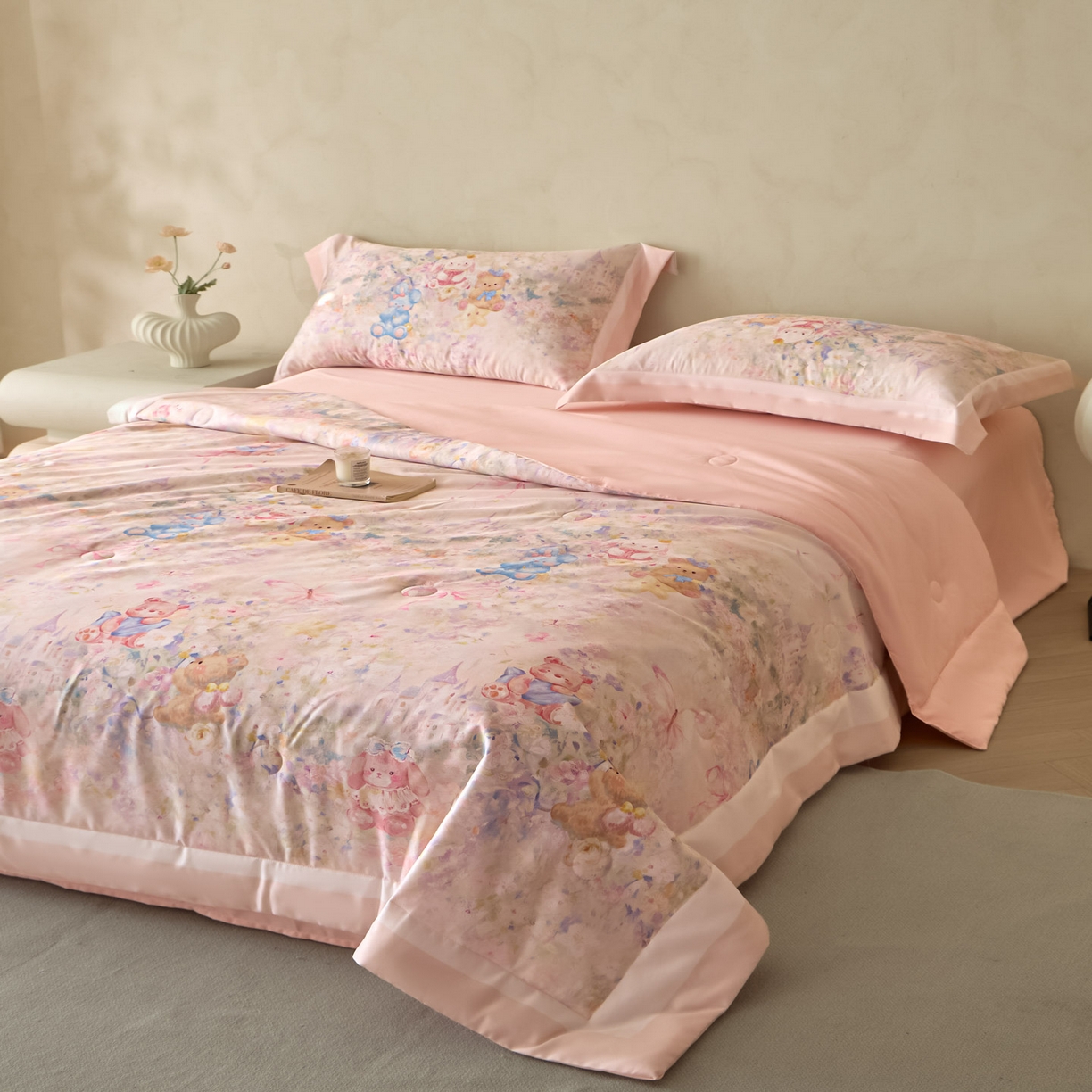 91家纺网 家纺一手货源 找家纺 （总）如约 2026新款凉感水洗真丝数码印花夏被空调被