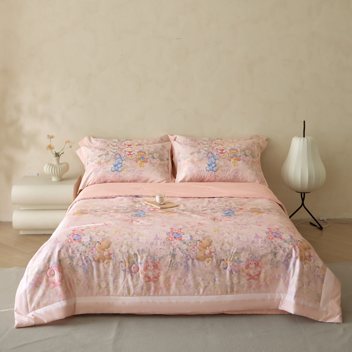 91家纺网 家纺一手货源 找家纺 （总）如约 2026新款凉感水洗真丝数码印花夏被空调被