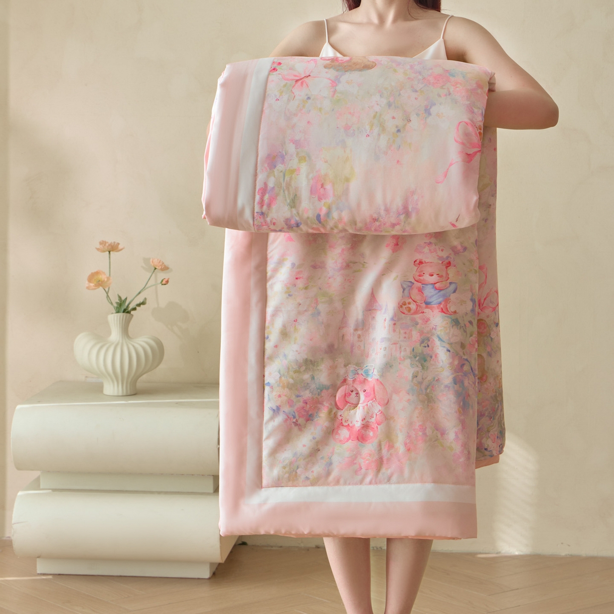 91家纺网 家纺一手货源 找家纺 （总）如约 2026新款凉感水洗真丝数码印花夏被空调被