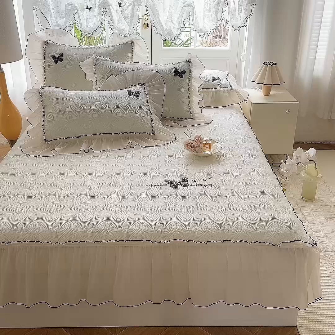 91家纺网 家纺一手货源 找家纺 （总）绒棉世家 2026新款-高克重PE聚乙中分子提花刺绣法式花边复合凉感软席