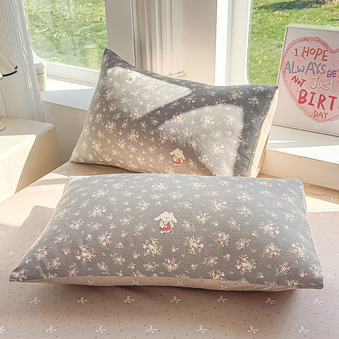 91家纺网 家纺一手货源 找家纺 金喜 2026新款100%里外全棉夏被夏被四件套 花间采趣-咖