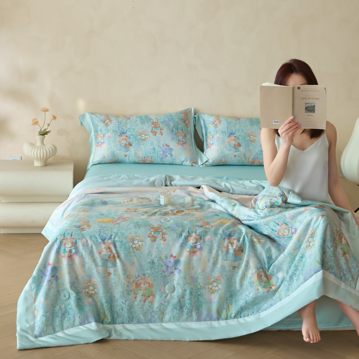 91家纺网 家纺一手货源 找家纺 （总）如约 2026新款凉感水洗真丝数码印花夏被空调被