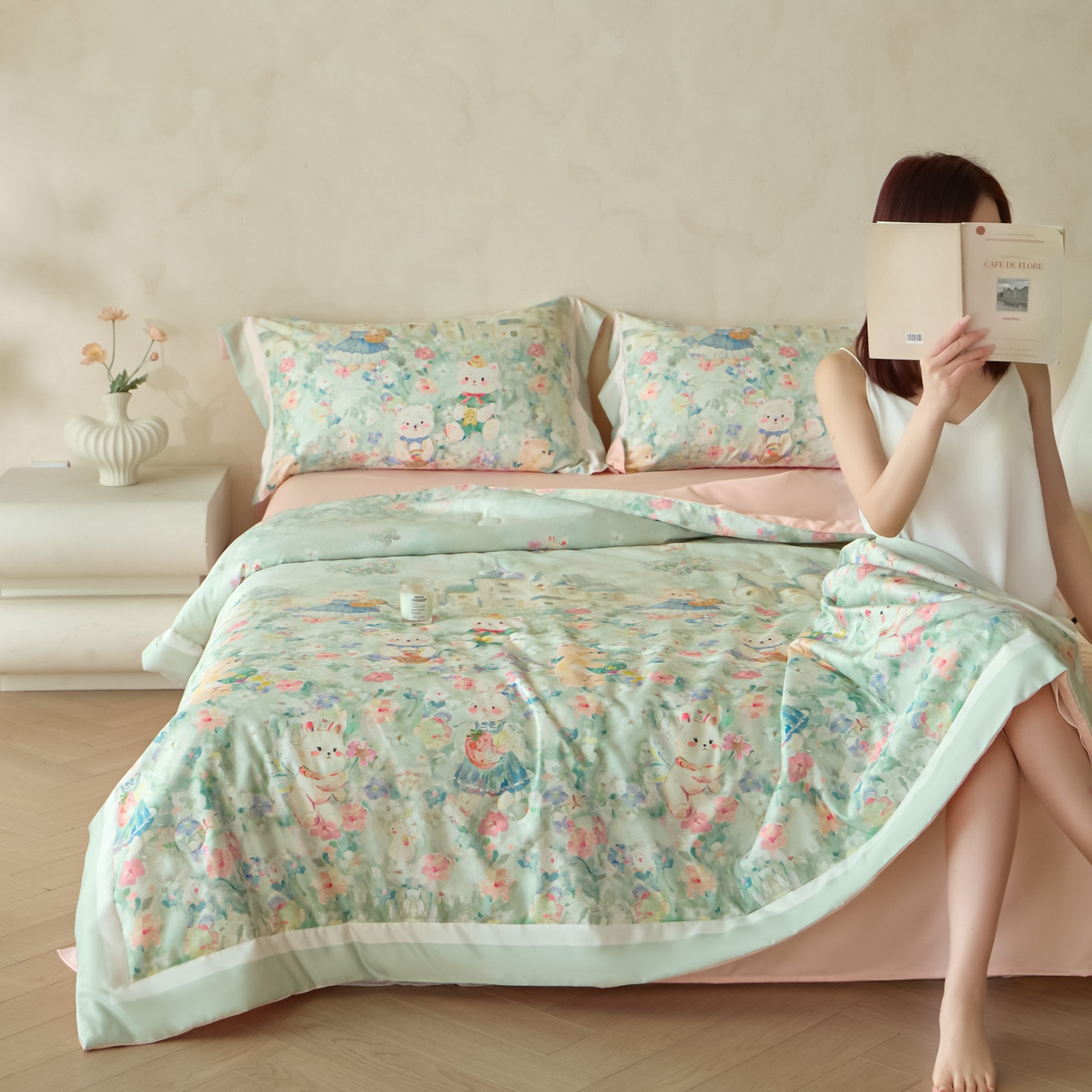 91家纺网 家纺一手货源 找家纺 （总）如约 2026新款凉感水洗真丝数码印花夏被空调被