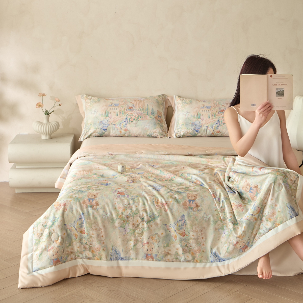 91家纺网 家纺一手货源 找家纺 （总）如约 2026新款凉感水洗真丝数码印花夏被空调被