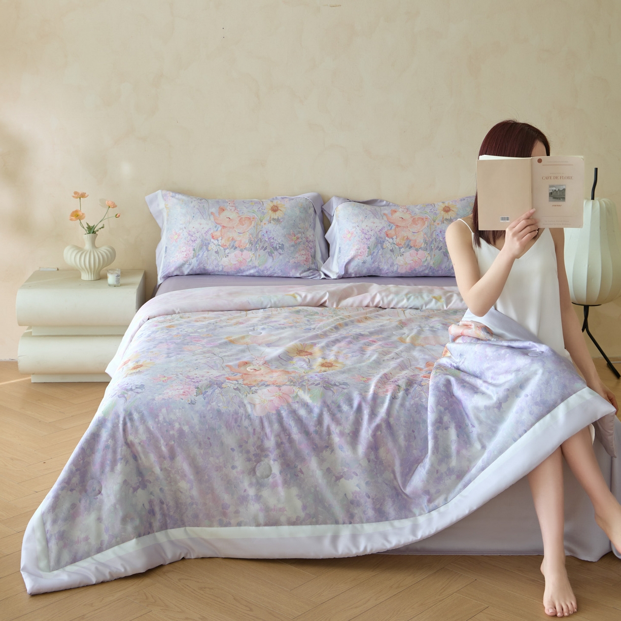 91家纺网 家纺一手货源 找家纺 （总）如约 2026新款凉感水洗真丝数码印花夏被空调被