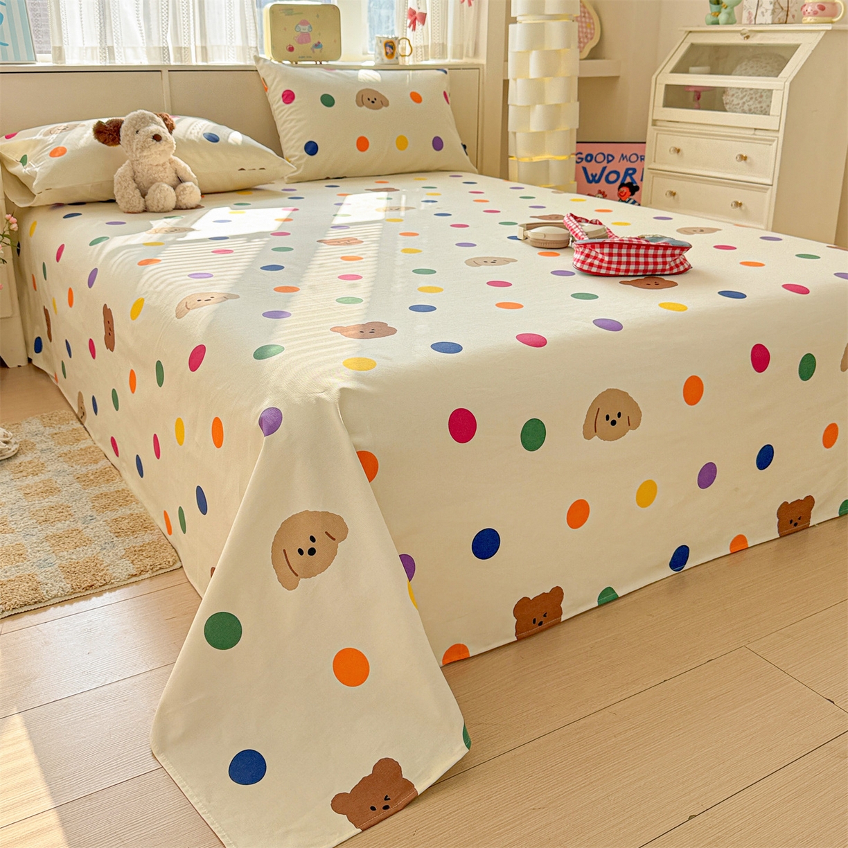 91家纺网 家纺一手货源 找家纺 （总）名兮家居 2026新款全棉A类卡通简约时尚老粗布床单