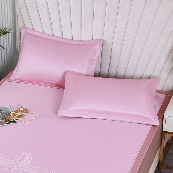 91家纺网 家纺一手货源 找家纺 （总）步步高席业 2026新款3D复合防滑冰藤席凉席三件套-爱心系列