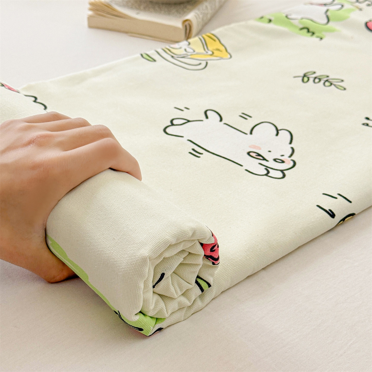 91家纺网 家纺一手货源 找家纺 名兮家居 2026新款全棉A类卡通简约时尚老粗布床单 休闲时光