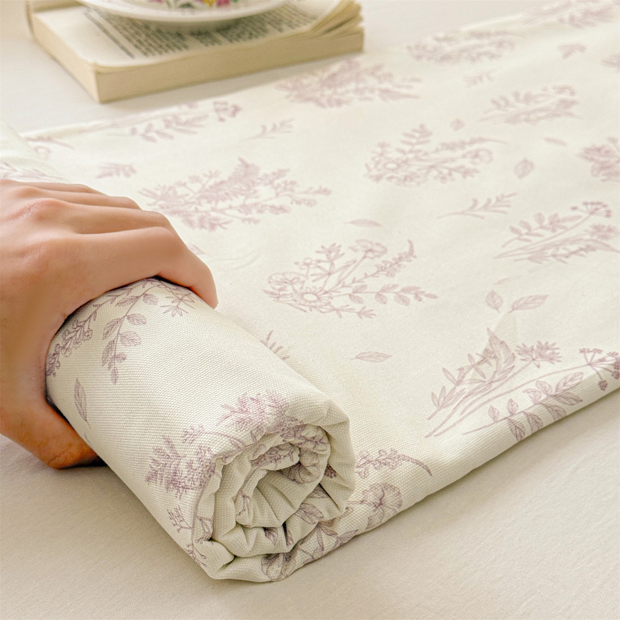 91家纺网 家纺一手货源 找家纺 名兮家居 2026新款全棉A类卡通简约时尚老粗布床单 紫雾