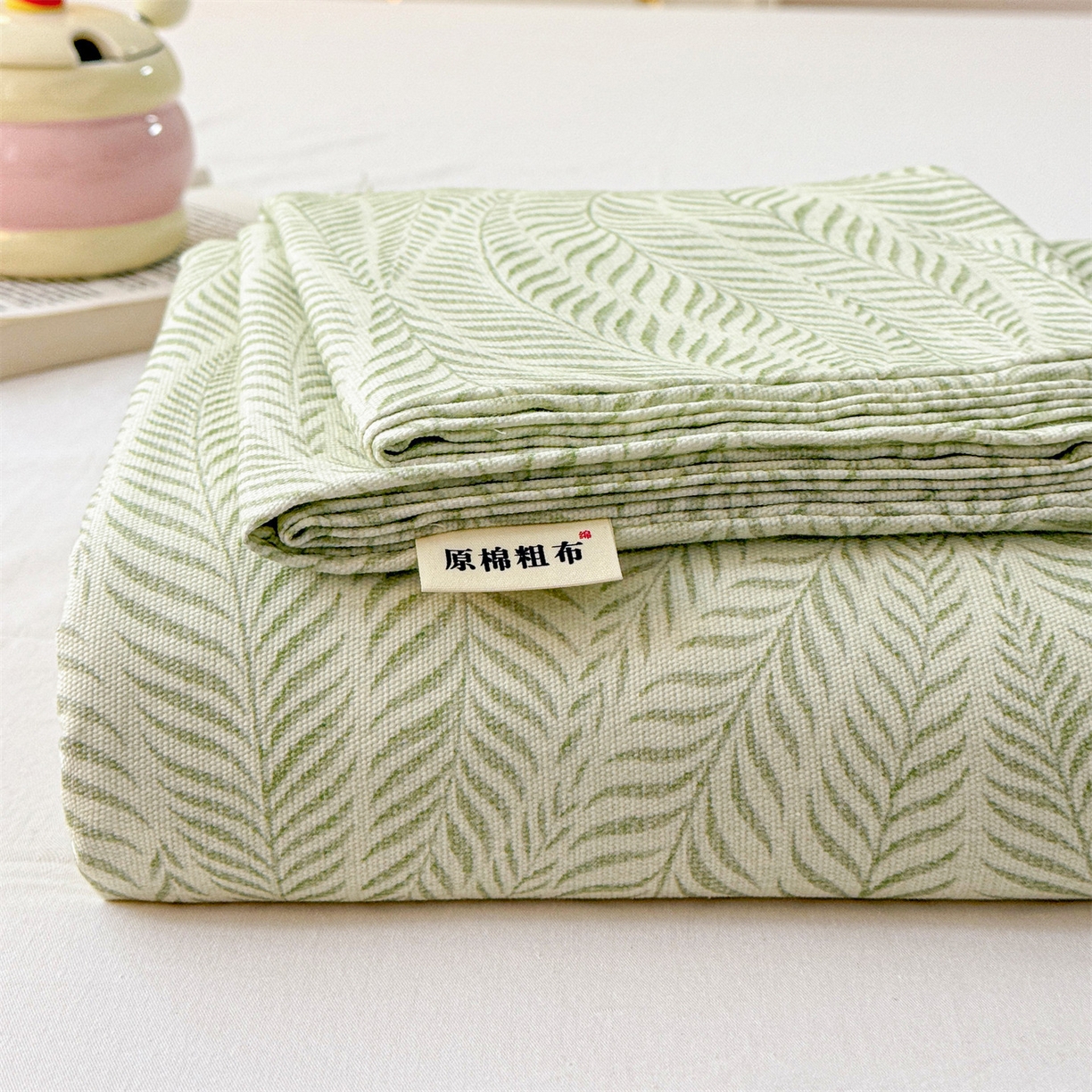 91家纺网 家纺一手货源 找家纺 名兮家居 2026新款全棉A类卡通简约时尚老粗布床单 海草