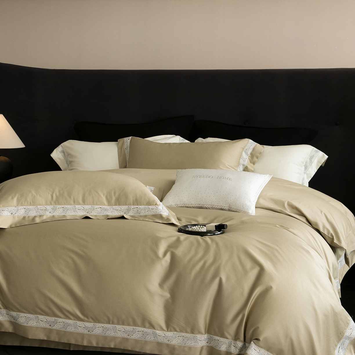 91家纺网 家纺一手货源 找家纺 蕾诺家纺 2026秋冬新品100支高定100S全棉四件套 棉森蔓-灰湖绿