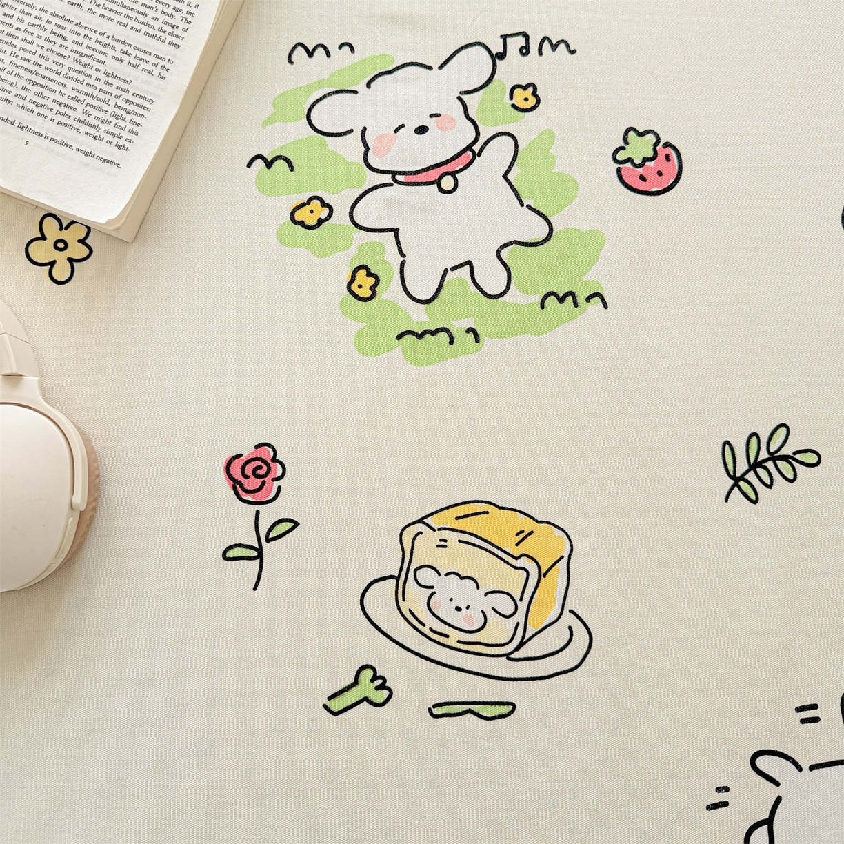 91家纺网 家纺一手货源 找家纺 名兮家居 2026新款全棉A类卡通简约时尚老粗布床单 休闲时光