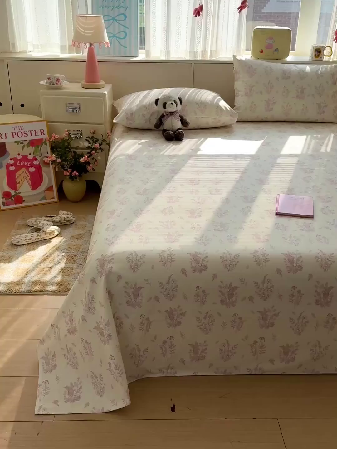 91家纺网 家纺一手货源 找家纺 名兮家居 2026新款全棉A类卡通简约时尚老粗布床单 紫雾