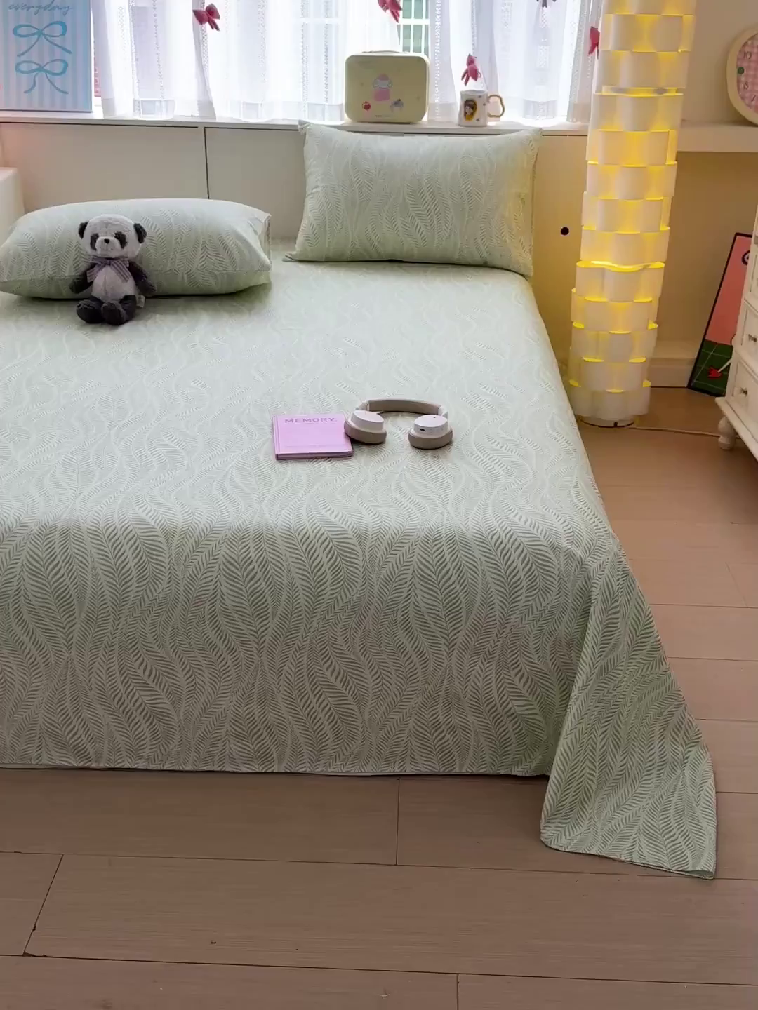 91家纺网 家纺一手货源 找家纺 名兮家居 2026新款全棉A类卡通简约时尚老粗布床单 海草