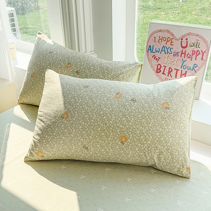 91家纺网 家纺一手货源 找家纺 金喜 2026新款100%里外全棉夏被夏被四件套 碎花拾影-绿