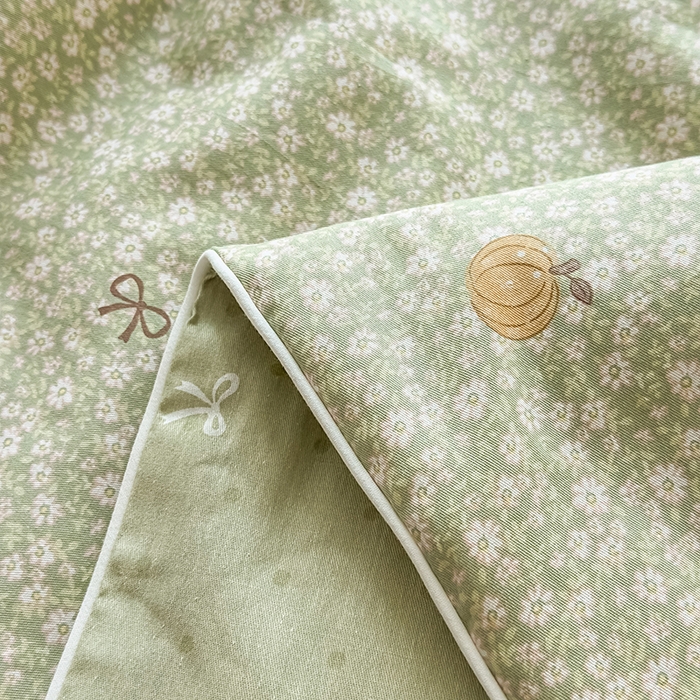 91家纺网 家纺一手货源 找家纺 金喜 2026新款100%里外全棉夏被夏被四件套 碎花拾影-绿