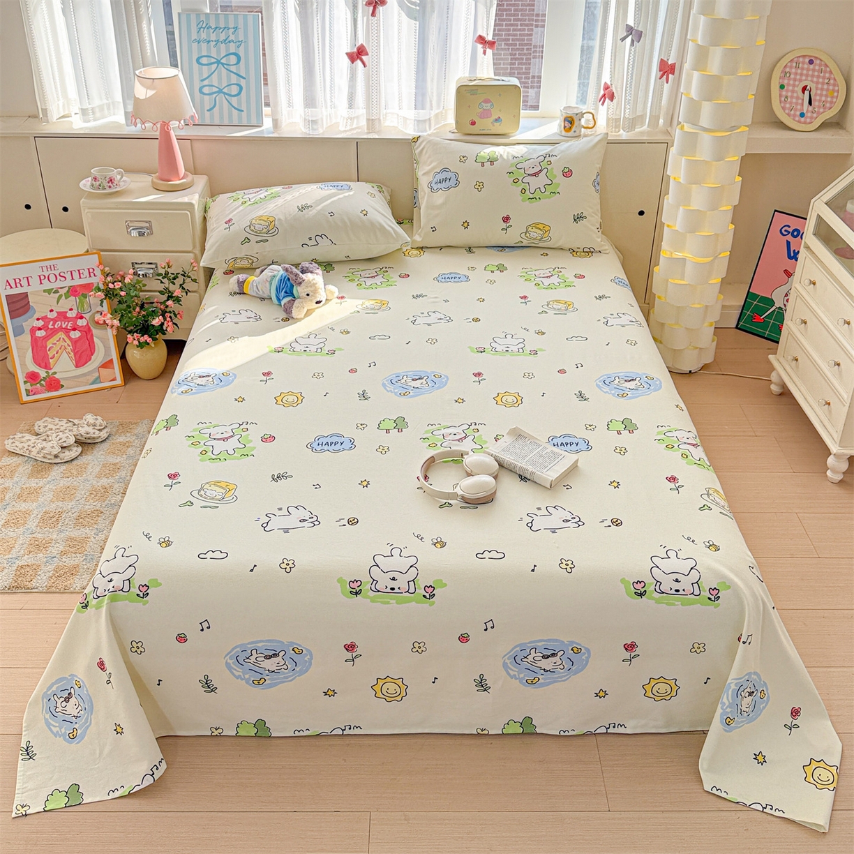 91家纺网 家纺一手货源 找家纺 （总）名兮家居 2026新款全棉A类卡通简约时尚老粗布床单