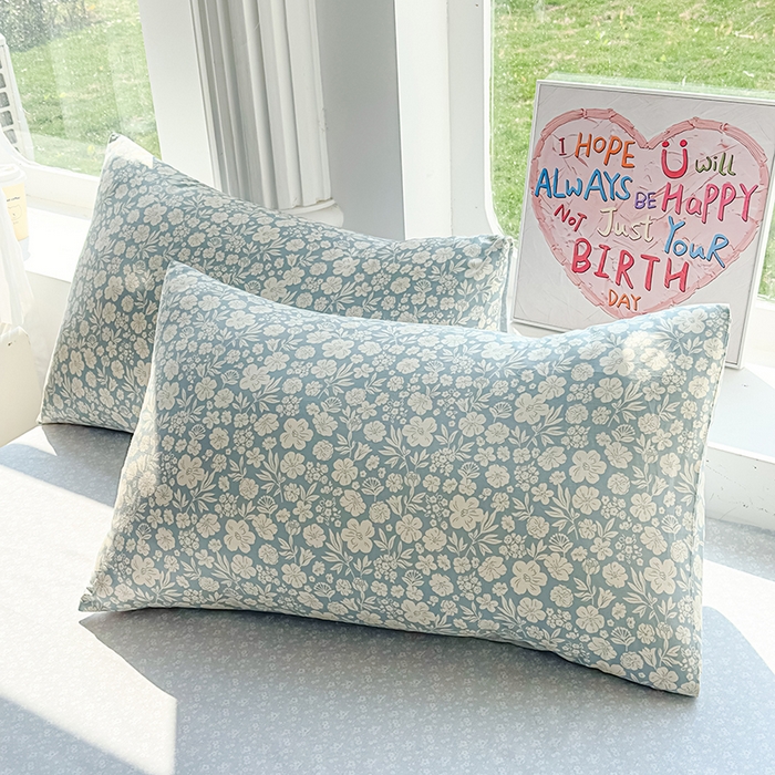 91家纺网 家纺一手货源 找家纺 金喜 2026新款100%里外全棉夏被夏被四件套 云汐花絮-兰