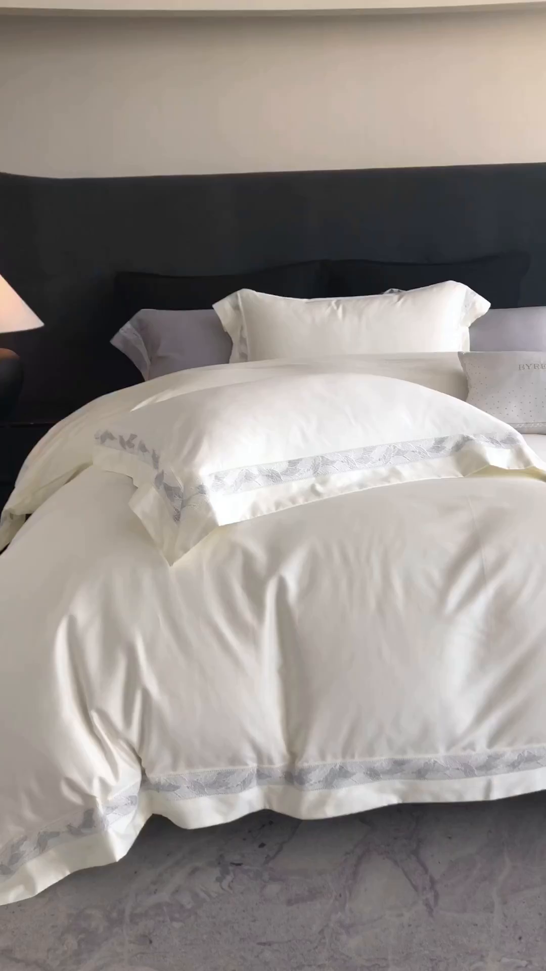 91家纺网 家纺一手货源 找家纺 蕾诺家纺 2026秋冬新品100支高定100S全棉四件套 棉森蔓-月光白