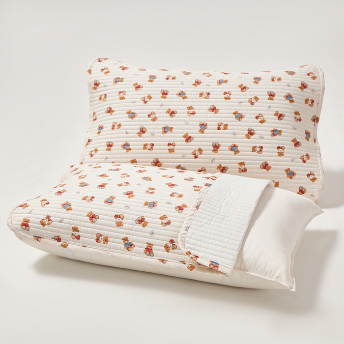 91家纺网 家纺一手货源 找家纺 永旺家纺 2026新款全棉亲肤防水枕巾防水隔脏 烘培熊熊