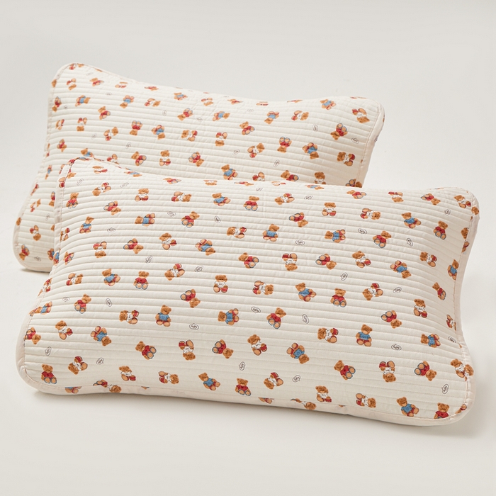 91家纺网 家纺一手货源 找家纺 永旺家纺 2026新款全棉亲肤防水枕巾防水隔脏 烘培熊熊